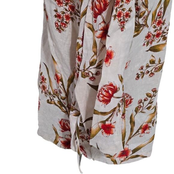 Tahari Linen Beige and Red Boho Floral Tunic Plus Size 2X 3X New! - Picture 8 of 12